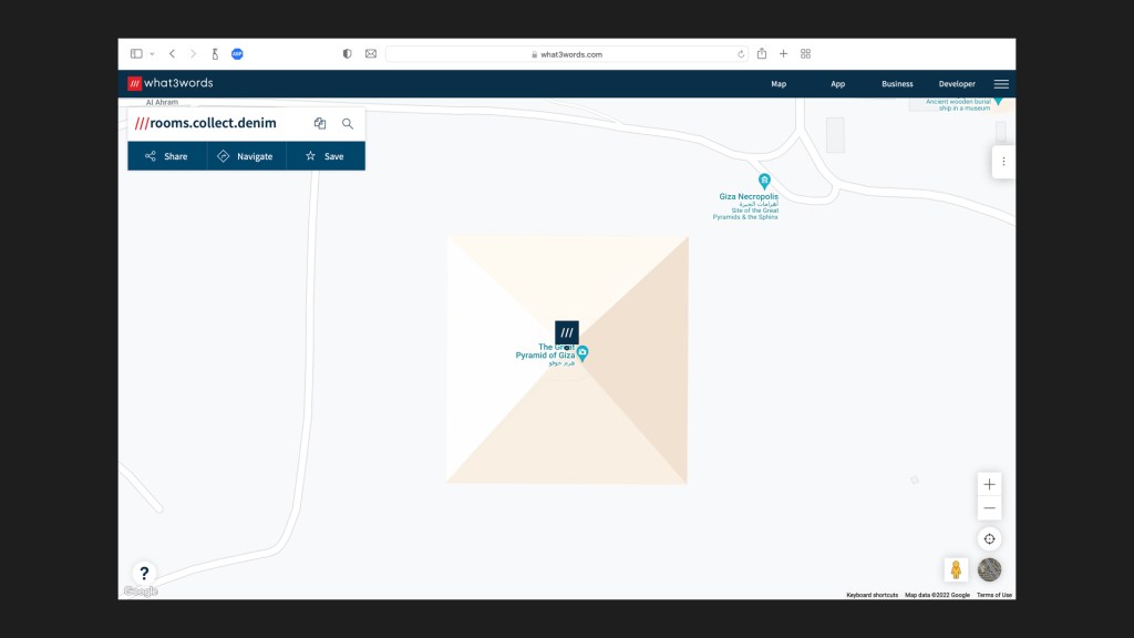 The Pyramid of Giza in What3Words