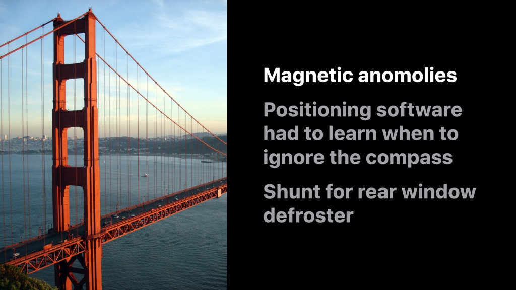 The Etak Navigator: dealing with magnetic anomolies