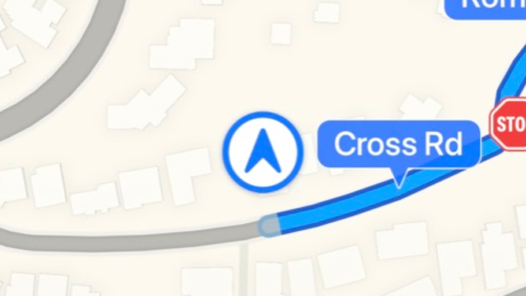 Map navigation symbol in Apple Maps